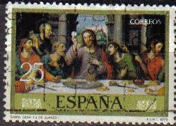 z vendido ESPAÑA 1979 2541 Sello Día del Sello. Juan de Juanes IV Cent. de su Muerte Santa Cena usado Espana Spain Espagne Spagna Spanje Spanien 